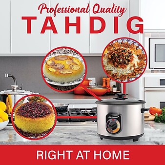 Brentwood Stainless Steel Crunchy Persian Rice Cooker (10 Cups Cooked, 400 Watts), (TS-1210S)