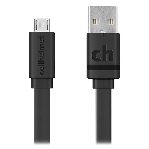 cellhelmet Charge and Sync USBA to Micro USB Flat Cable, 3' (CABLEF