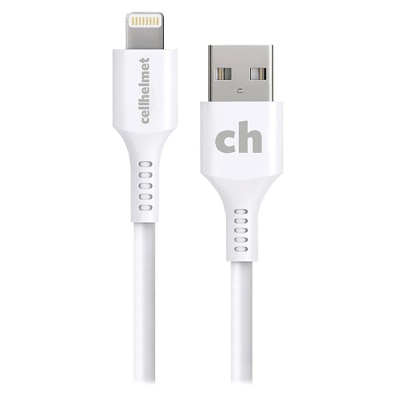 cellhelmet Charge and Sync USB-A to Lightning Round Cable, 6' (CABLE-LIGHT-A-6-R-W) image 1