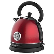 Frigidaire Retro Porcelain Electric Water Kettle with Thermometer, 1.79-Qt., Red (EKET125-RED)