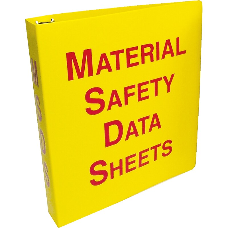 Accuform MSDS Material Safety Data Sheets 1 1/2" 3-Ring Binder, Yellow/Red (ZRS641) image 1