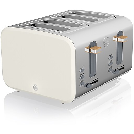 Swan Nordic 4 Slice Toaster, Cotton White (ST14620WHTN) Staples
