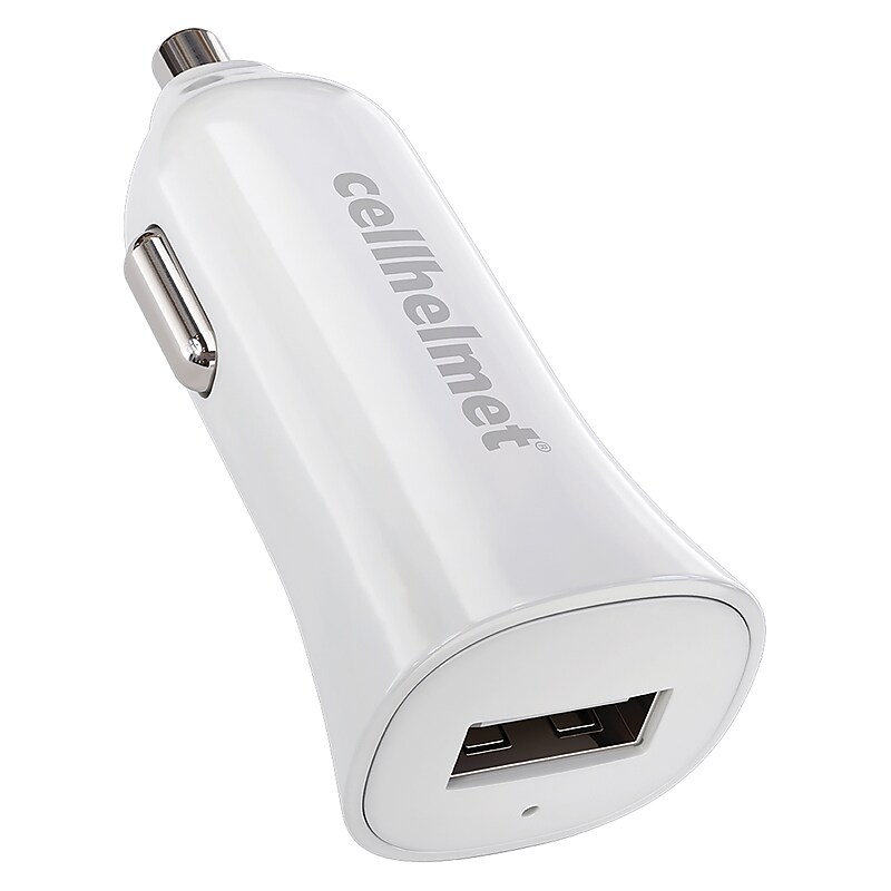 cellhelmet Single-USB Car Charger, 2.4-Amp, White (CAR-2.4A-W) image 1