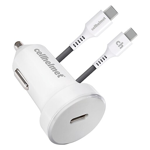 cellhelmet SingleUSB Power Delivery Car Charger with USBC to USBC