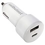 cellhelmet Dual-Port Car Charger for USB and USB-C, 20-Watt, White (CAR-PD-20W-A-C)~#|#~sp182696450_sc7