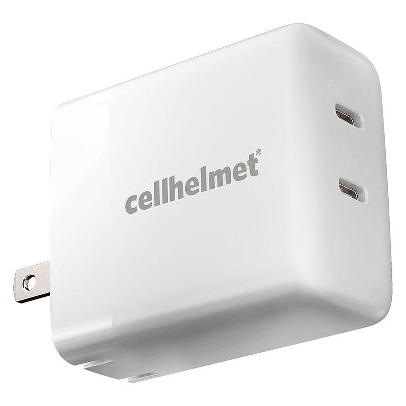 cellhelmet Dual Wall Black Charger with 2 USB-C Ports, 20-Watt, White (WALL-PD-20W-C-C) image 1
