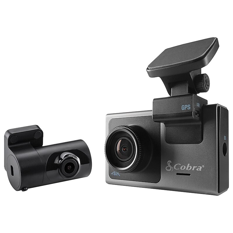 Cobra Ultimate Smart 4K Ultra HD Dash Cam with 1080p Full HD Rear View Camera, GPS, BT, Dual-Band Wi-Fi & Alexa, Black (SC400D) image 1