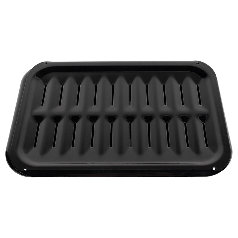 Certified Appliance Accessories Heavy-Duty Porcelain 8.5-In. x 12.75-In. Broiler Pan & Grill Set Black (50008) image 1