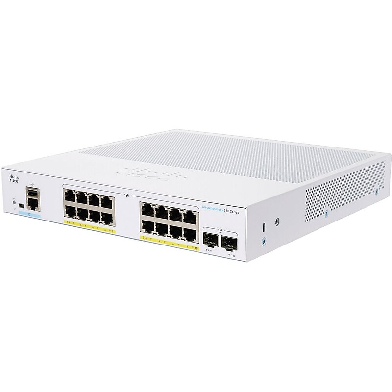 Cisco 350 CBS350-16P-2G-NA 18 Ports Gigabit Ethernet Rack Mountable Switch image 1