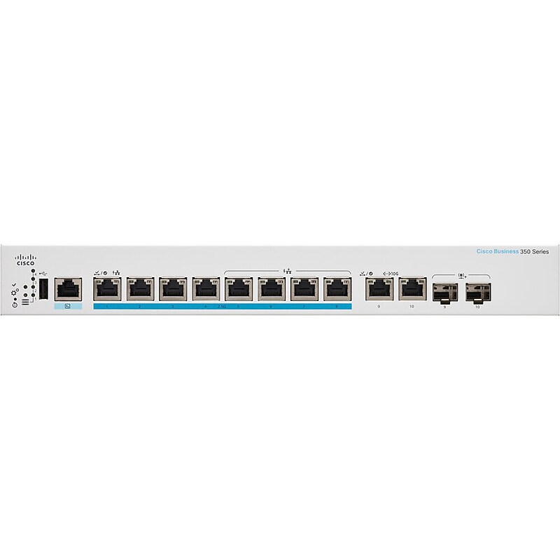 Cisco 350 CBS350-8MP-2X-NA 10 Ports Gigabit Ethernet Rack Mountable Switch image 1