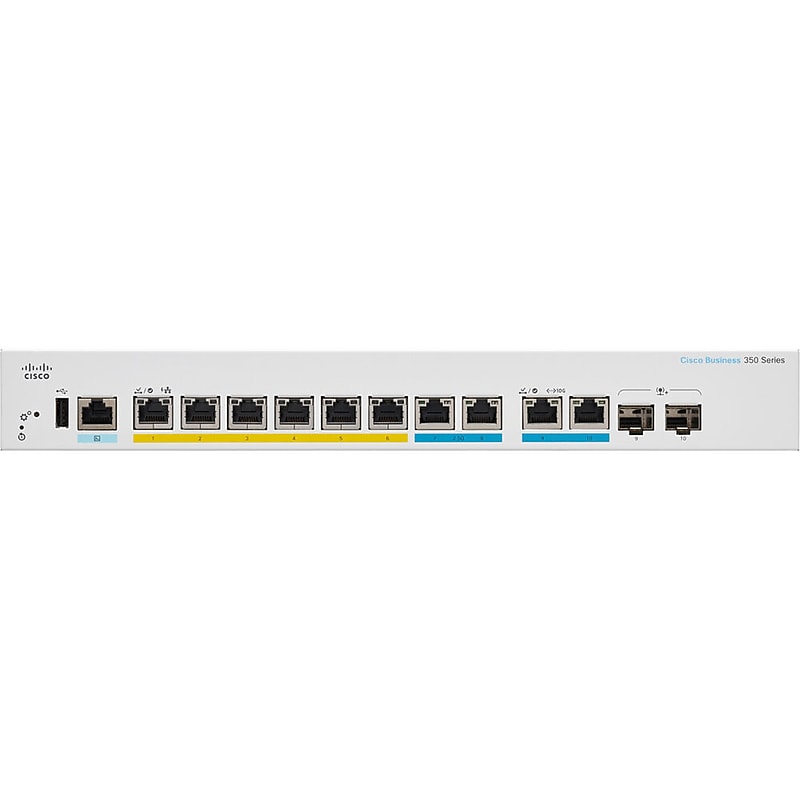 Cisco 350 CBS350-8MGP-2X-NA 10 Ports Gigabit Ethernet Rack Mountable Switch image 1