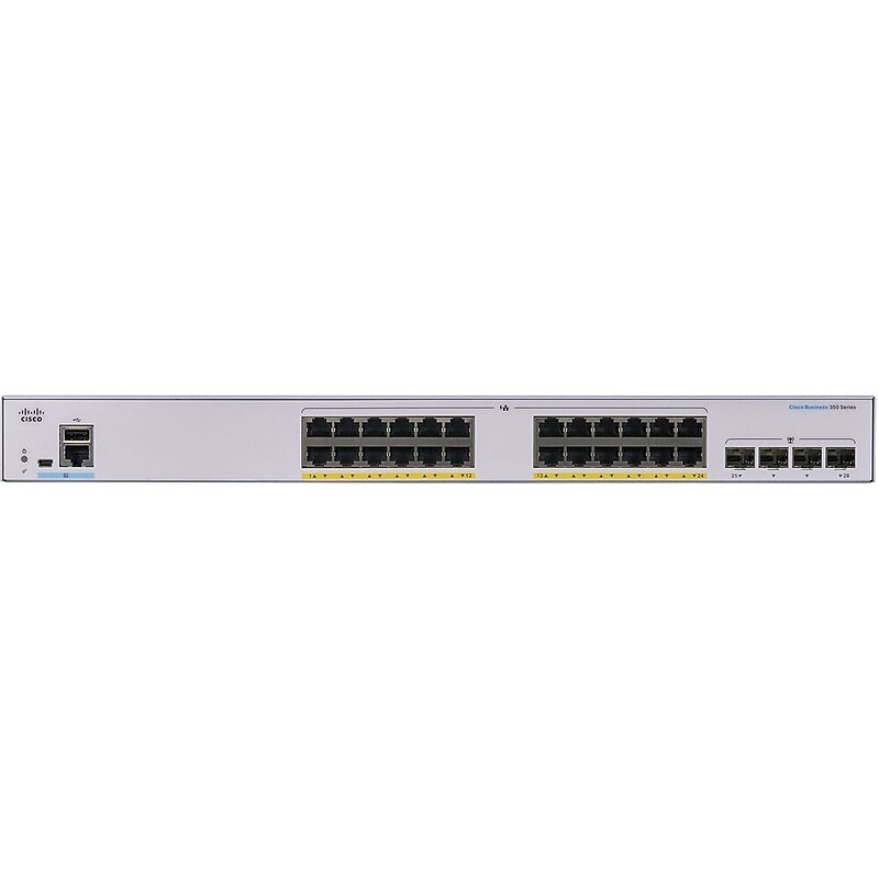 Cisco 350 CBS350-24P-4G-NA 28 Ports Gigabit Ethernet Rack Mountable Switch image 1