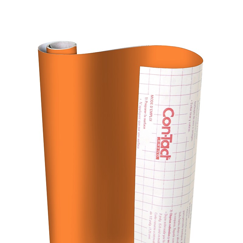 Con-Tact® Creative Covering™ Adhesive Covering, 18" x 16', Orange, 1 Roll (KIT16FC9A1K206) image 1