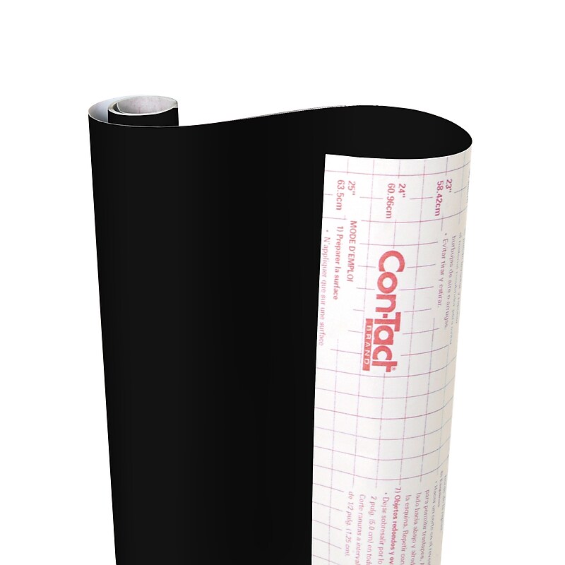 Con-Tact® Creative Covering™ Adhesive Covering, 18" x 16', Black, 1 Roll (KIT16FC9A93206) image 1