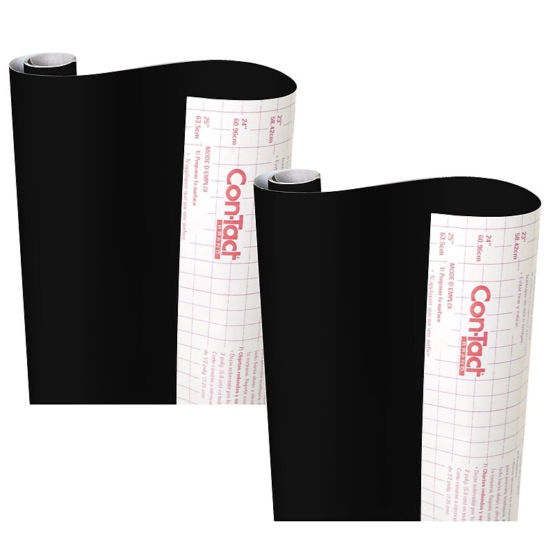 Kittrich Con-Tact Creative Covering Adhesive Covering, 18" x 16', Black, 2 Rolls/Bundle (KIT16FC9A93206-2) image 1