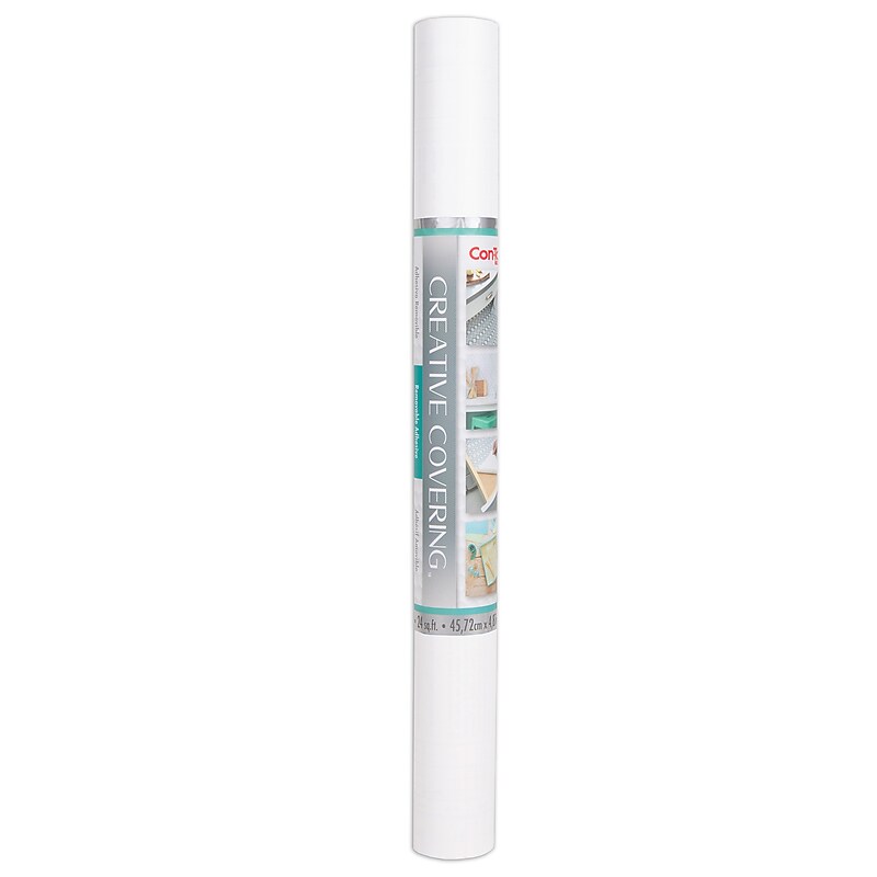 Con-Tact® Creative Covering™ Adhesive Covering, 18" x 16', White, 1 Roll (KIT16FC9A95206) image 1