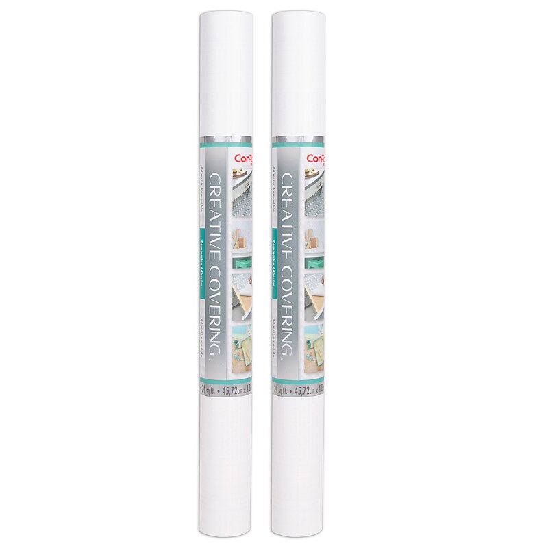 Con-Tact Creative Covering™ Adhesive Covering, 18" x 16' per roll, White, 2 Rolls (KIT16FC9A95206-2) image 1