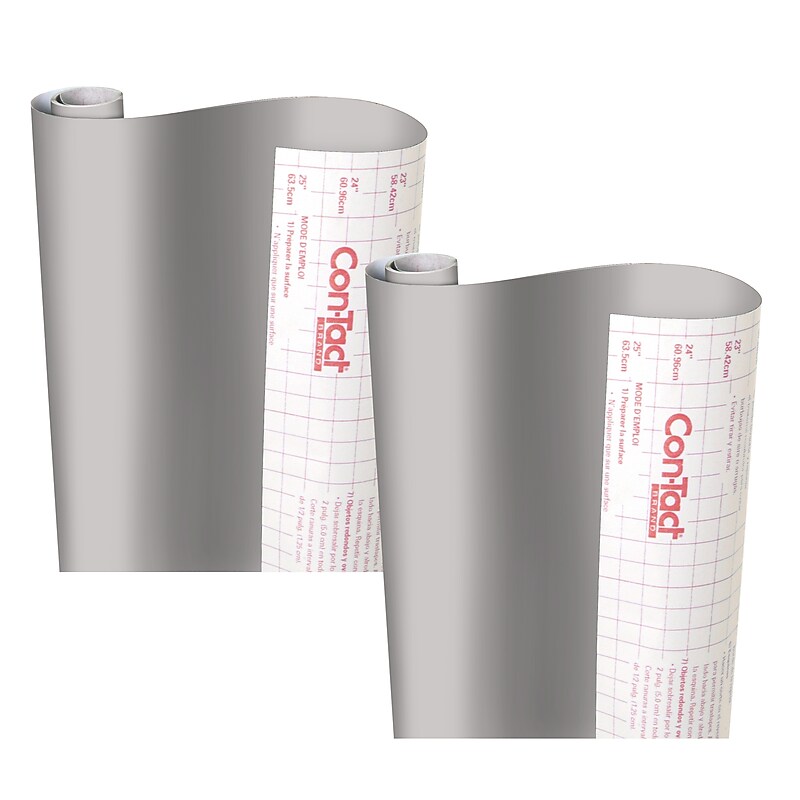 Con-Tact Creative Covering™ Adhesive Covering, 18" x 16' Per Roll, Slate Gray, 2 Rolls (KIT16FC9AA2206-2) image 1