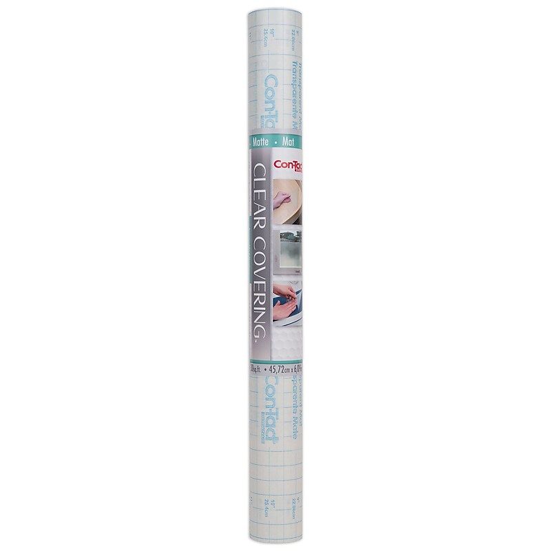 Con-Tact® Clear Cover™ Adhesive Covering, Clear, 18" x 16 ft, Matte (KIT16FC9AC1206) image 1