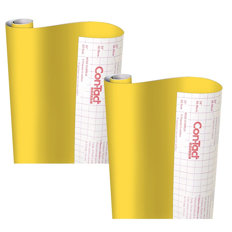 Con-Tact Creative Covering™ Adhesive Covering, 18" x 16' Per Roll, Yellow, 2 Rolls (KIT16FC9AH2206-2) image 1