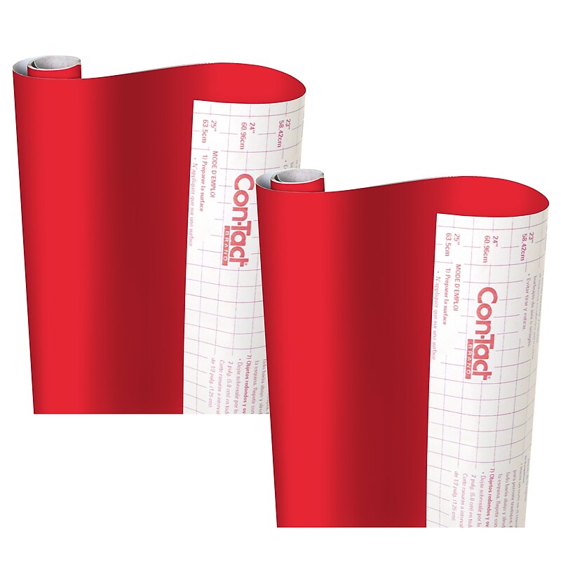 Con-Tact Creative Covering™ Adhesive Covering, 18" x 16', Red, 2 Rolls (KIT16FC9AH3206-2) image 1