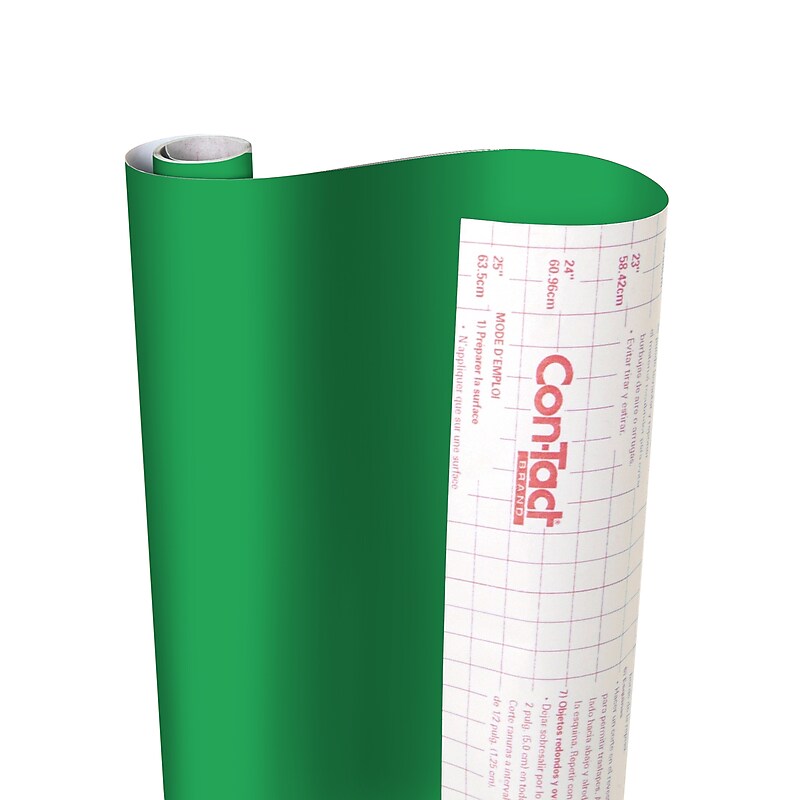 Con-Tact® Creative Covering™ Adhesive Covering, 18" x 16', Kelly Green, 1 Roll (KIT16FC9AH4206) image 1