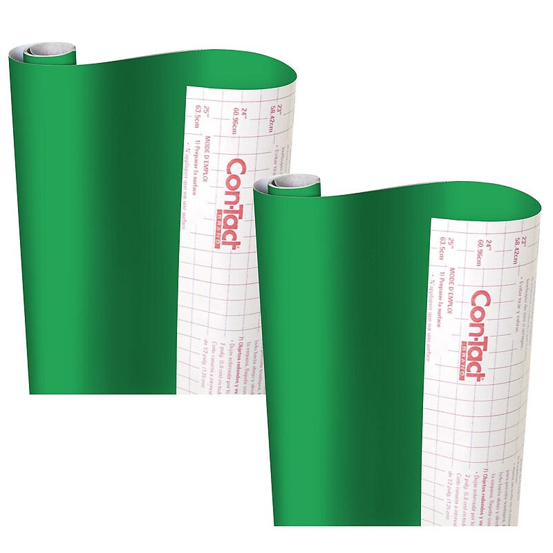 Con-Tact Creative Covering™ Adhesive Covering, 18" x 16', Kelly Green, 2 Rolls (KIT16FC9AH4206-2) image 1