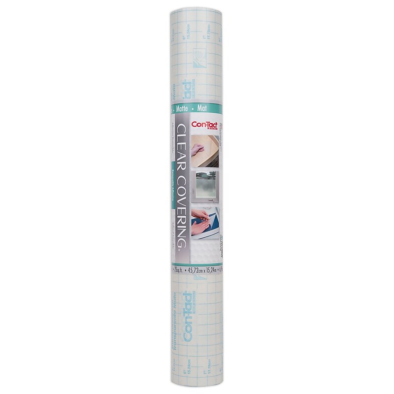 Con-Tact® Clear Cover™ Adhesive Covering, Clear, 18" x 50 ft, Matte (KIT50FC9AC1606) image 1
