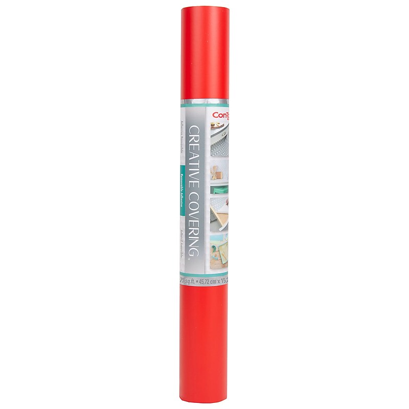 Con-Tact® Creative Covering™ Adhesive Covering, 18" x 50', Red, 1 Roll (KIT50FC9AH3606) image 1