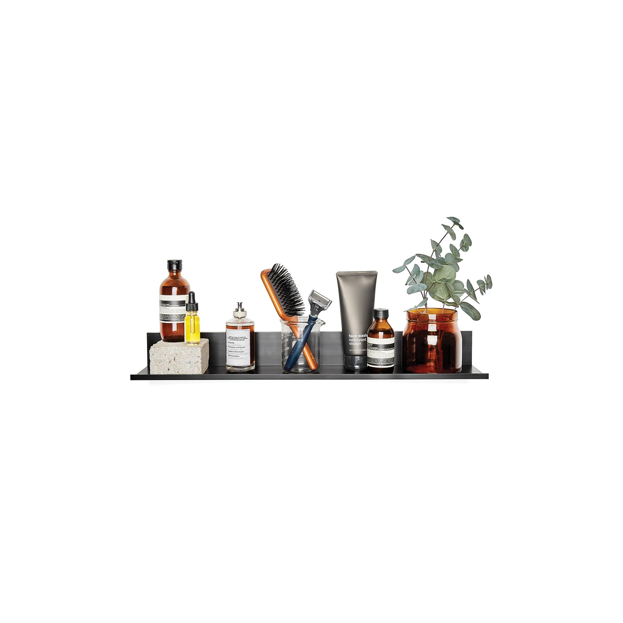 Hangman No-Stud Single Aluminum Floating Shelf, 18″, Black (HANL18B) Sansujyuku sansujyuku.com