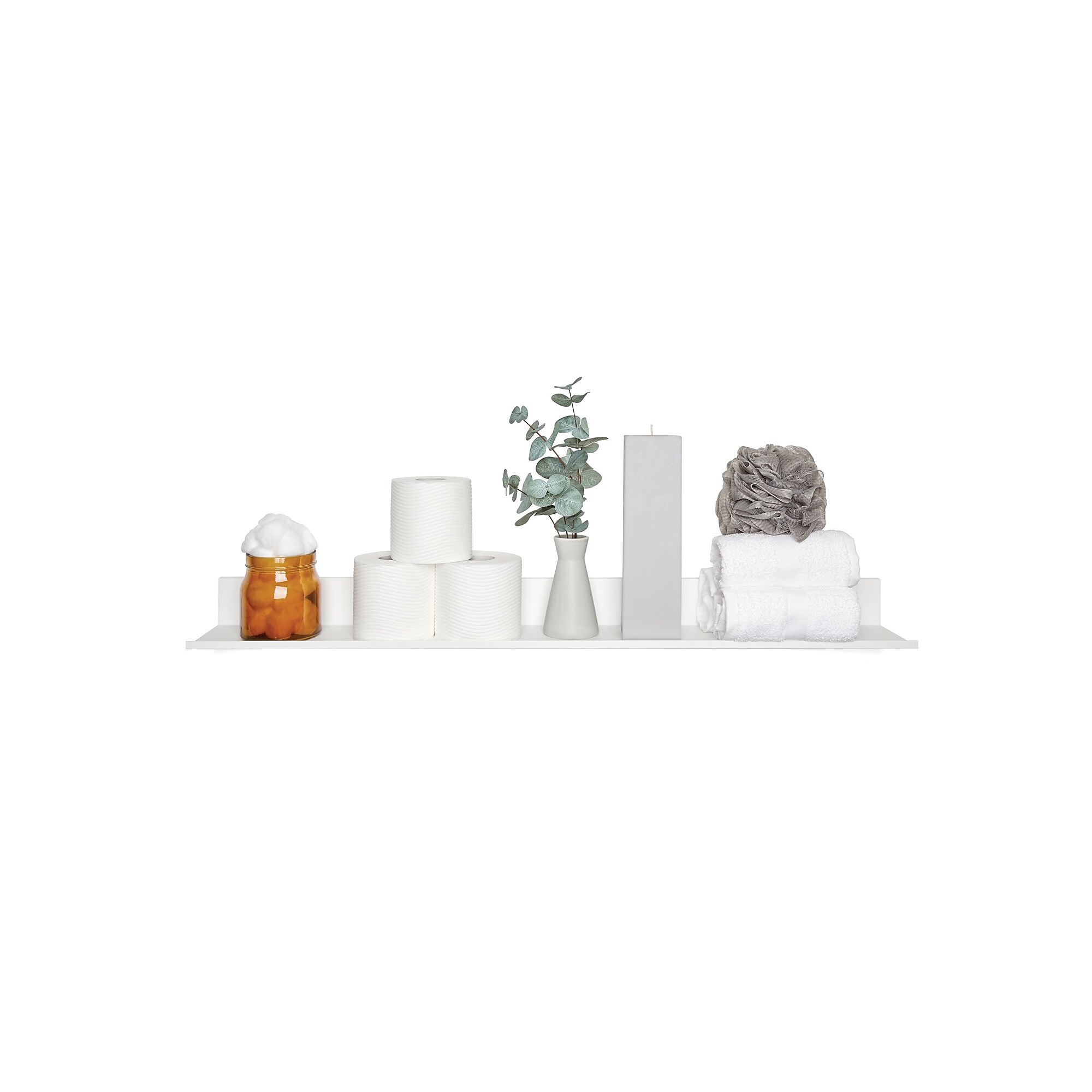 Hangman No-Stud Single Aluminum Floating Shelf, 24″, White (HANL24W) Sansujyuku sansujyuku.com