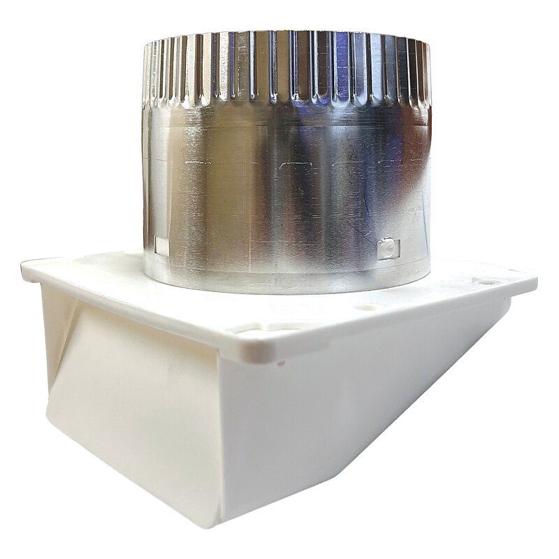 Lambro White 4" Plastic Under Eave Vent with Weather Damper and Tail Pipe (143WTP) image 1