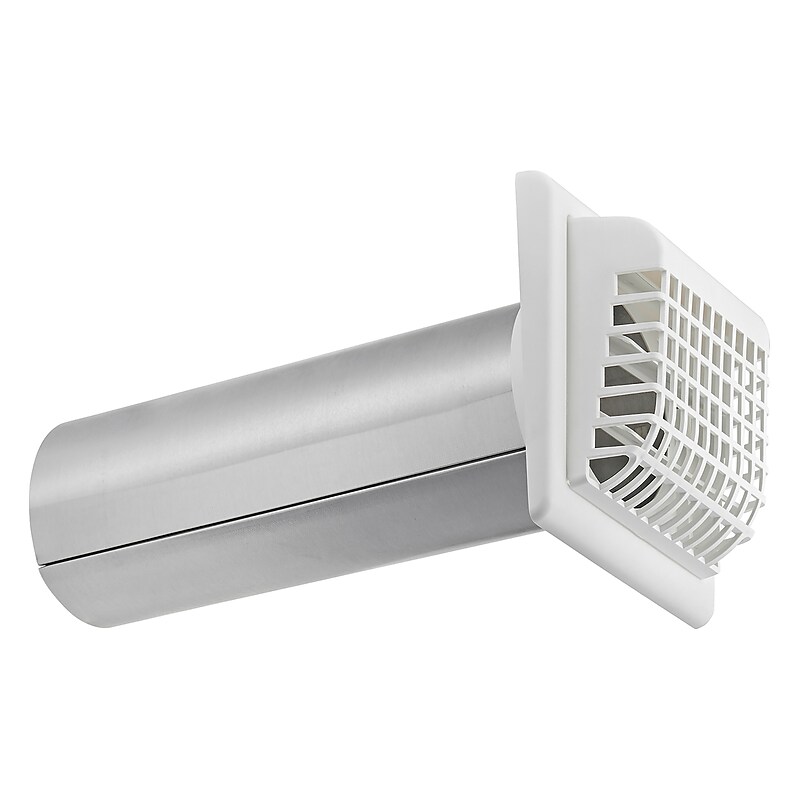 Lambro White 4" Plastic Louvered Vent with Tail Piece and Bird/Rodent Guard (267WG) image 1