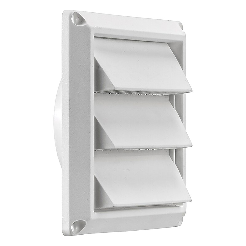 Lambro White 4" Plastic Air Intake Louver Vent (604W) image 1