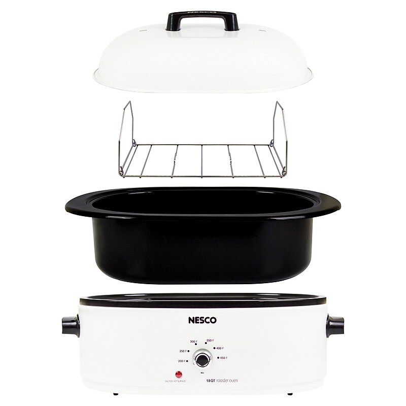 Nesco 18-Qt. Roaster with Porcelain Cookwell, White (MWR18-14) image 1
