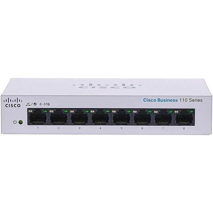 Cisco 110 8-Port Gigabit Ethernet Managed Switch, Silver