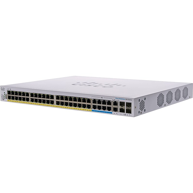 Cisco 350 48-Port Gigabit Ethernet Managed Switch, Silver (CBS35048NGP4XNA) image 1