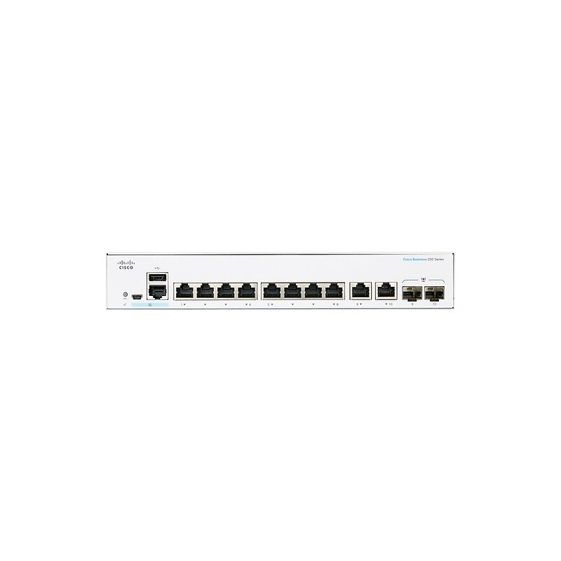 Cisco 250 8-Port Gigabit Ethernet Managed Switch, Silver (CBS2508TE2GNA) image 1