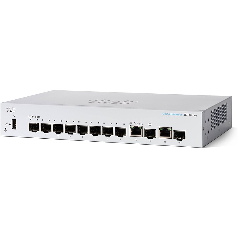 Cisco 350 8-Port Gigabit Ethernet Managed Switch, Silver (CBS3508SE2GNA) image 1