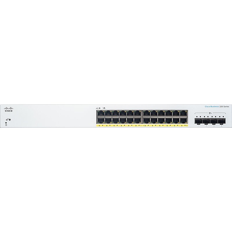 Cisco 220 24-Port Gigabit Ethernet Managed Switch, Silver (CBS22024FP4XNA) image 1