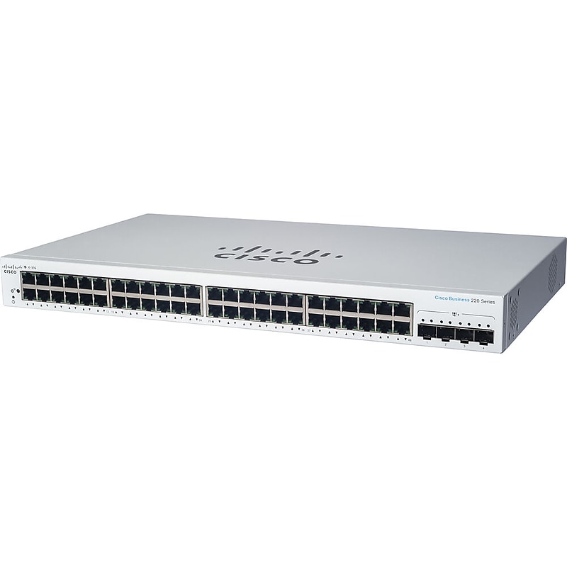 Cisco 220 48-Port Gigabit Ethernet Managed Switch, Silver (CBS22048FP4XNA) image 1