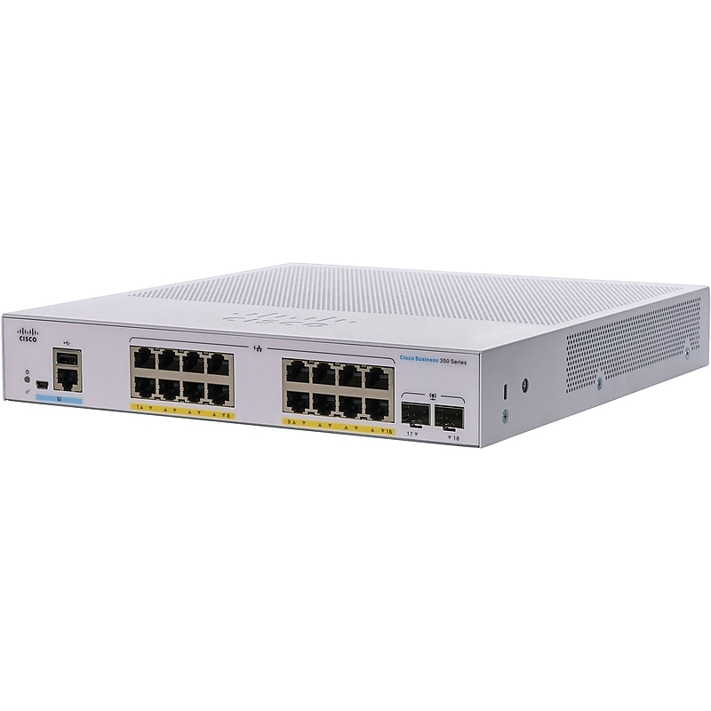 Cisco 350 16-Port Gigabit Ethernet Managed Switch, Silver (CBS35016FP2GNA) image 1