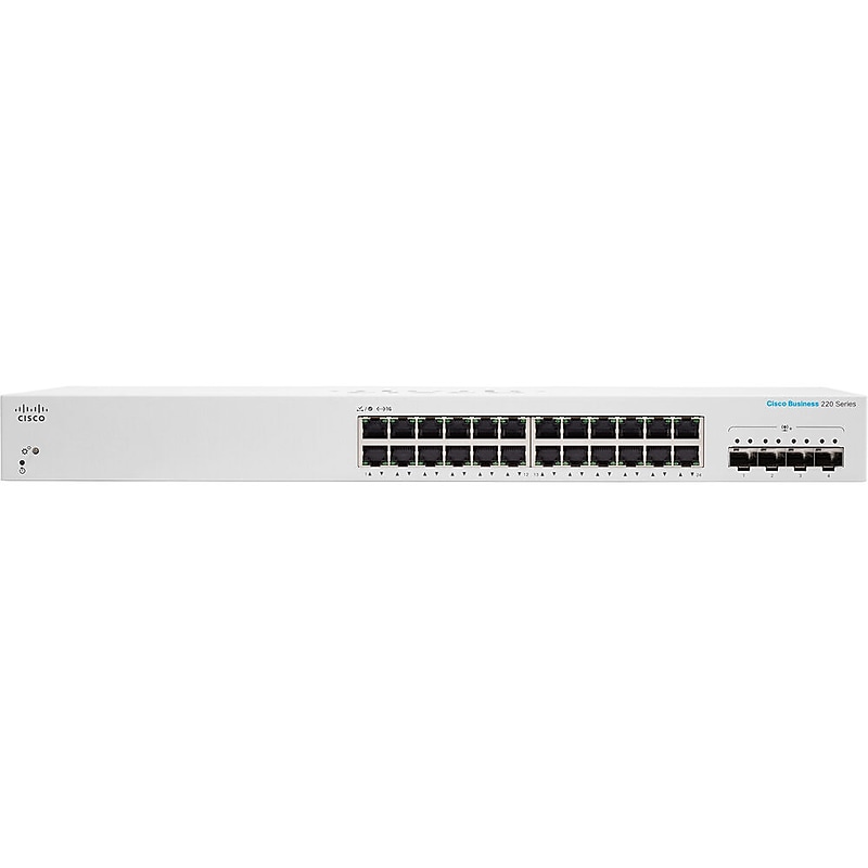 Cisco 220 24-Port Gigabit Ethernet Managed Switch, Silver (CBS22024T4XNA) image 1