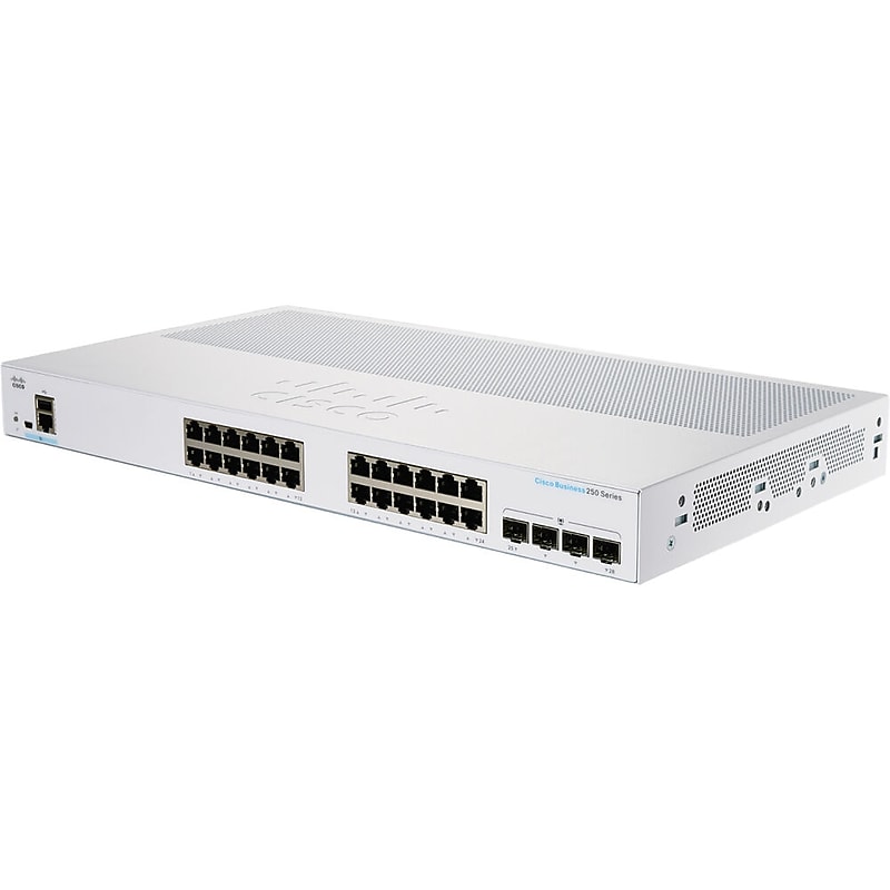 Cisco 250 24-Port Gigabit Ethernet Managed Switch, Silver (CBS25024T4GNA) image 1