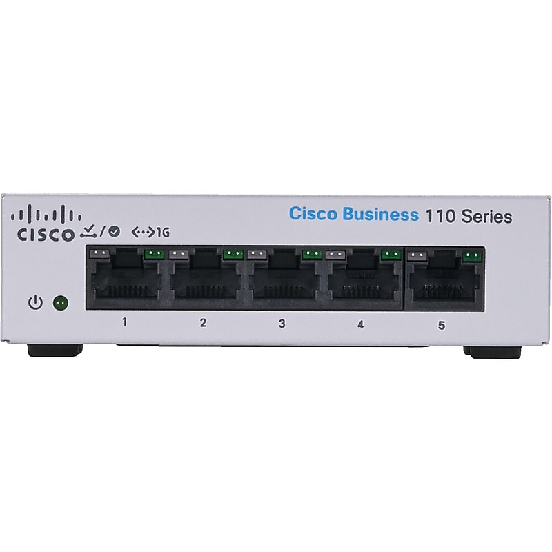 Cisco 110 5-Port Gigabit Ethernet Unmanaged Switch, Silver (CBS1105TDNA) image 1