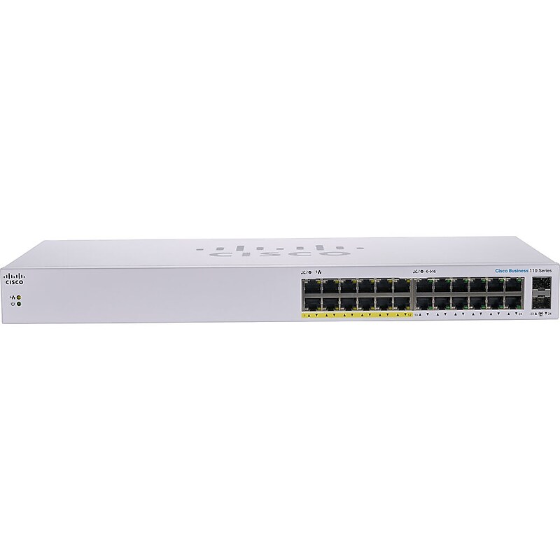 Cisco 110 24-Port Gigabit Ethernet Managed Switch, Silver (CBS11024PPNA) image 1