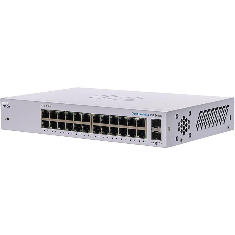 Cisco 110 24-Port Gigabit Ethernet Managed Switch, Silver (CBS11024TNA) image 1
