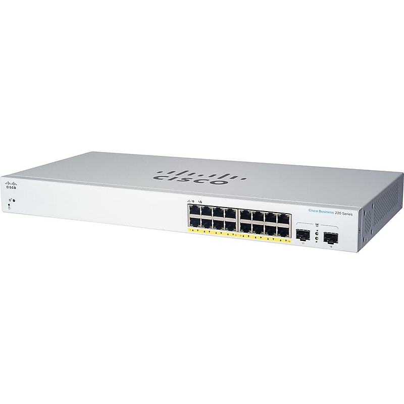 Cisco 220 16-Port Gigabit Ethernet Managed Switch, Silver (CBS22016T2GNA) image 1