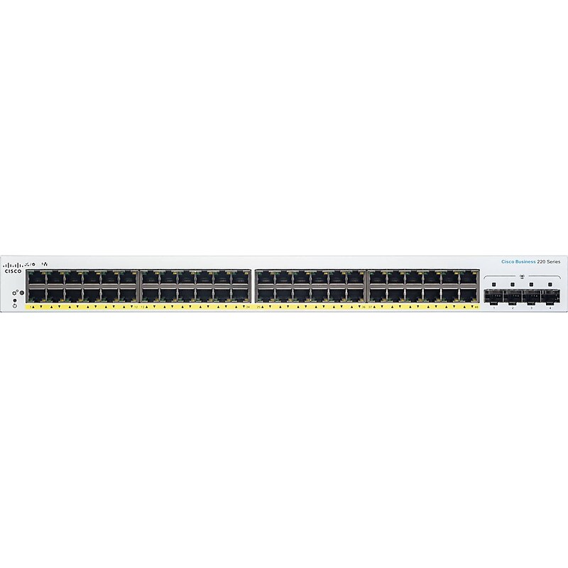 Cisco 220 48-Port Gigabit Ethernet Managed Switch, Silver (CBS22048P4GNA) image 1
