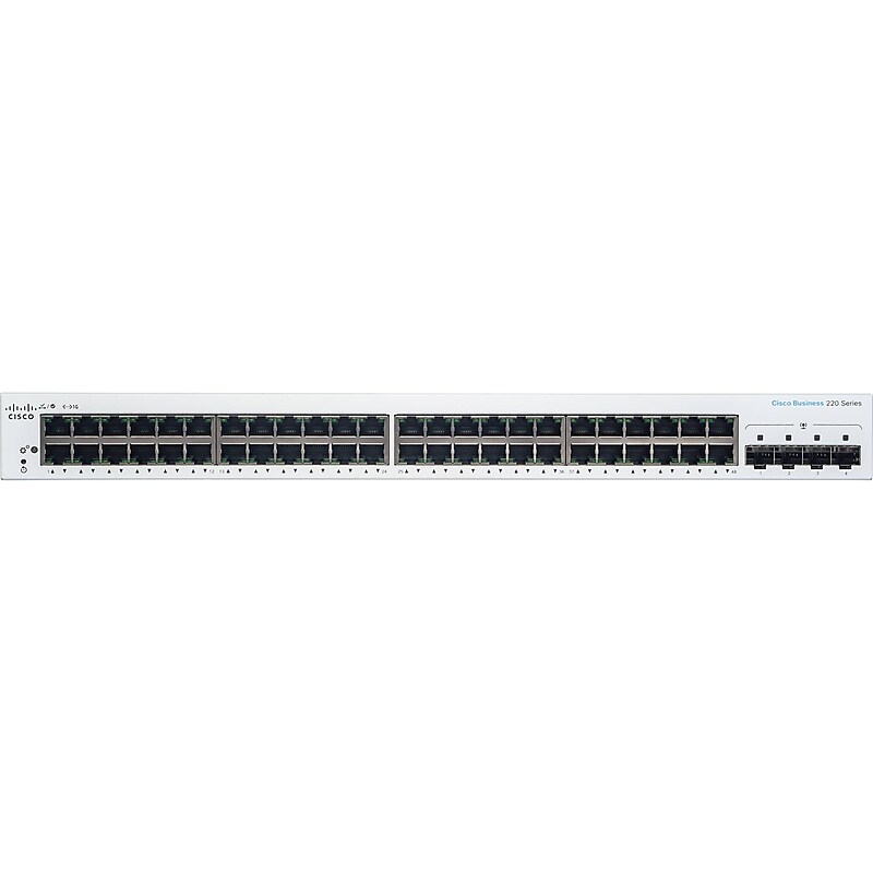 Cisco 220 48-Port Gigabit Ethernet Managed Switch, Silver (CBS22048T4GNA) image 1